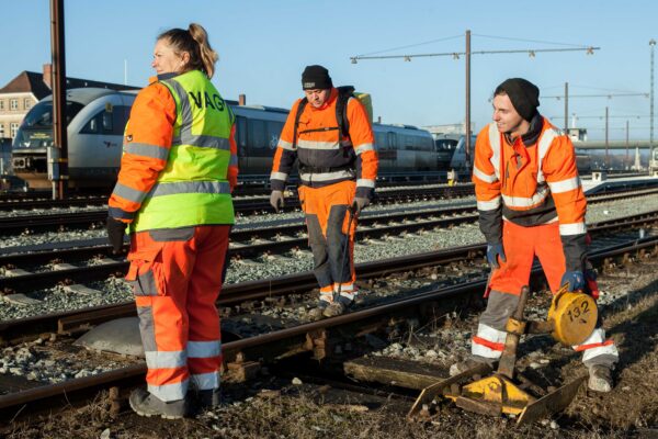 Jernbanespor og sporområde ved arbejde ved banen